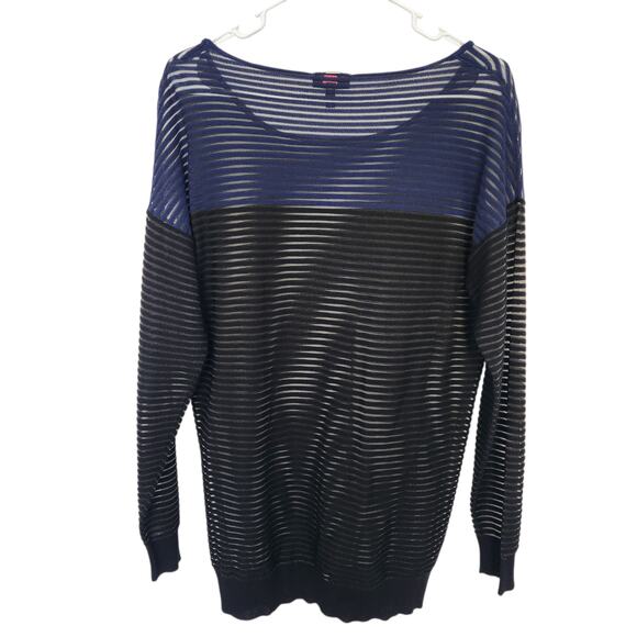 Escada Sport Jonathan Saunders Sheer Striped Pullover Sweater M Designer Grunge - Picture 2 of 8